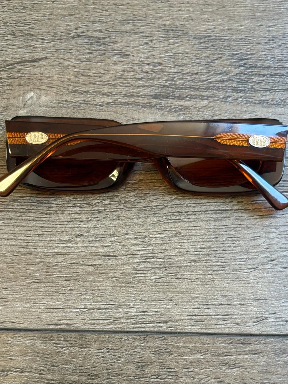 Crap Eyewear Supa Freak Rectangular Sunglasses in Burnt Orange Round Bevel Lens